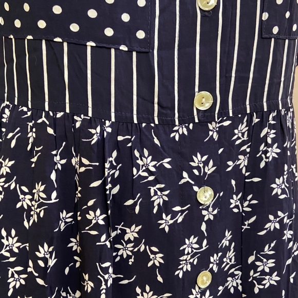 Michael K & Company, Patterned Blue Dress - Size M - Picture 7 of 10